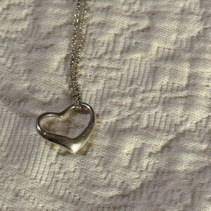 Tiffany Sterling Silver Floating Heart Pendant Necklace